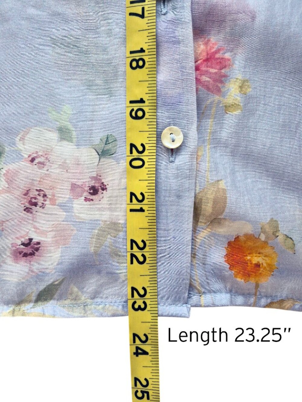 Lucky & Coco Lightweight Puff Sleeve Loose fit Floral Semi Sheer Blouse S - Picture 13 of 15